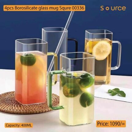 4pcs 400ml glass mug Squire 00336