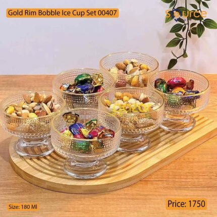 Gold Rim Bobble Ice Cup Set 00407