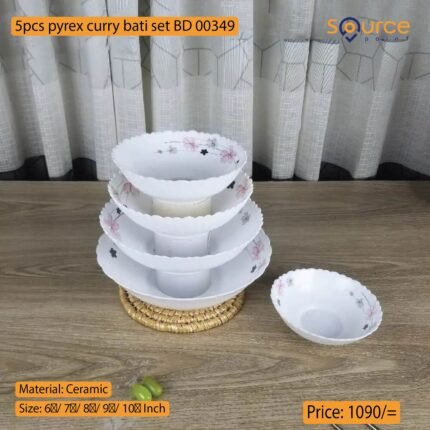 5pcs pyrex curry bati set BD 00349