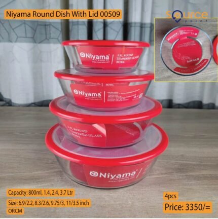 4pcs Niyama Round Dish With Lid 00509